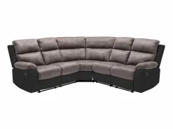 Sofá rinconera relax: manual gris y negro de microfibra y piel sintética TOLZANO^Vente-unique Sale