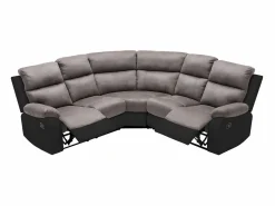Sofá rinconera relax: manual gris y negro de microfibra y piel sintética TOLZANO^Vente-unique Sale
