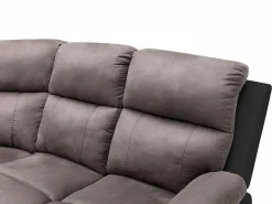 Sofá rinconera relax: manual gris y negro de microfibra y piel sintética TOLZANO^Vente-unique Sale