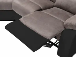 Sofá rinconera relax: manual gris y negro de microfibra y piel sintética TOLZANO^Vente-unique Sale