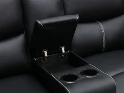Sofá rinconera relax: manual de piel sintética negra CANBY^Vente-unique Discount