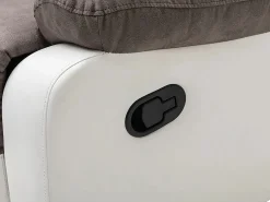 Sofá rinconera relax: manual gris y blanco de microfibra y piel sintética TOLZANO^Vente-unique Sale