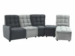Sofá rinconera relax modular de terciopelo gris claro y antracita ALFORD^Vente-unique Hot