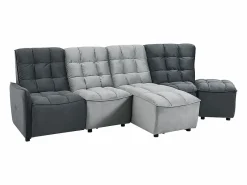 Sofá rinconera relax modular de terciopelo gris claro y antracita ALFORD^Vente-unique Hot