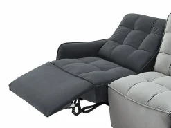 Sofá rinconera relax modular de terciopelo gris claro y antracita ALFORD^Vente-unique Hot