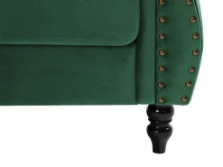 Vente-unique Sofá rinconera reversible de terciopelo estilo charme francés vintage TRUMBO Verde pino Online