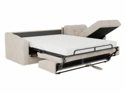Vente-unique Sofá rinconera reversible de apertura rápida de tela colchón de 14 cm DARIELO Beige Hot