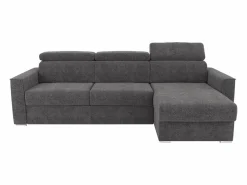Vente-unique Sofá rinconera reversible convertible tipo italiano en tela gris - Cama 160 cm VIZIR Gris antracita Outlet