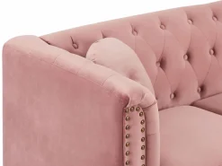 Sofá rinconera reversible de terciopelo capitoné Rojo viejo TURNER^Vente-unique Discount