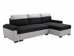 Vente-unique Sofá rinconera reversible de tela y gris claro GABY II Negro Best