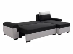 Vente-unique Sofá rinconera reversible de tela y gris claro GABY II Negro Best