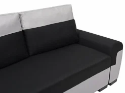 Vente-unique Sofá rinconera reversible de tela y gris claro GABY II Negro Best
