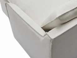 Maison Céphy Sofá rinconera reversible de tela beige jaspeada PENIOLA de Beige / Blanco Outlet