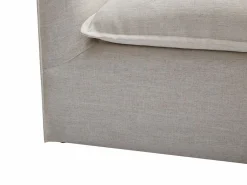 Maison Céphy Sofá rinconera reversible de tela beige jaspeada PENIOLA de Beige / Blanco Outlet