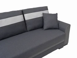 Vente-unique Sofá rinconera reversible de tela y cuero sintético antracita GIANY II Gris antracita Clearance