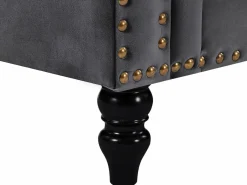 Sofá rinconera reversible de terciopelo capitoné antracita TURNER^Vente-unique Hot