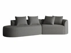 Sofá sin montaje diseño envolvente cojines decorativos incluidos chenilla Gris Discount