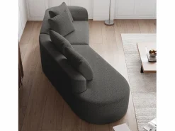 Sofá sin montaje diseño envolvente cojines decorativos incluidos chenilla Gris Discount