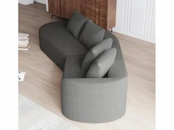 Sofá sin montaje diseño envolvente cojines decorativos incluidos chenilla Gris Discount