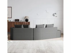 Sofá sin montaje diseño envolvente cojines decorativos incluidos chenilla Gris Discount