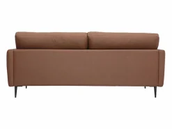 Miliboo Sofá vintage de 3 plazas de cuero marrón y madera oscura DAVEN Marru00f3n Online