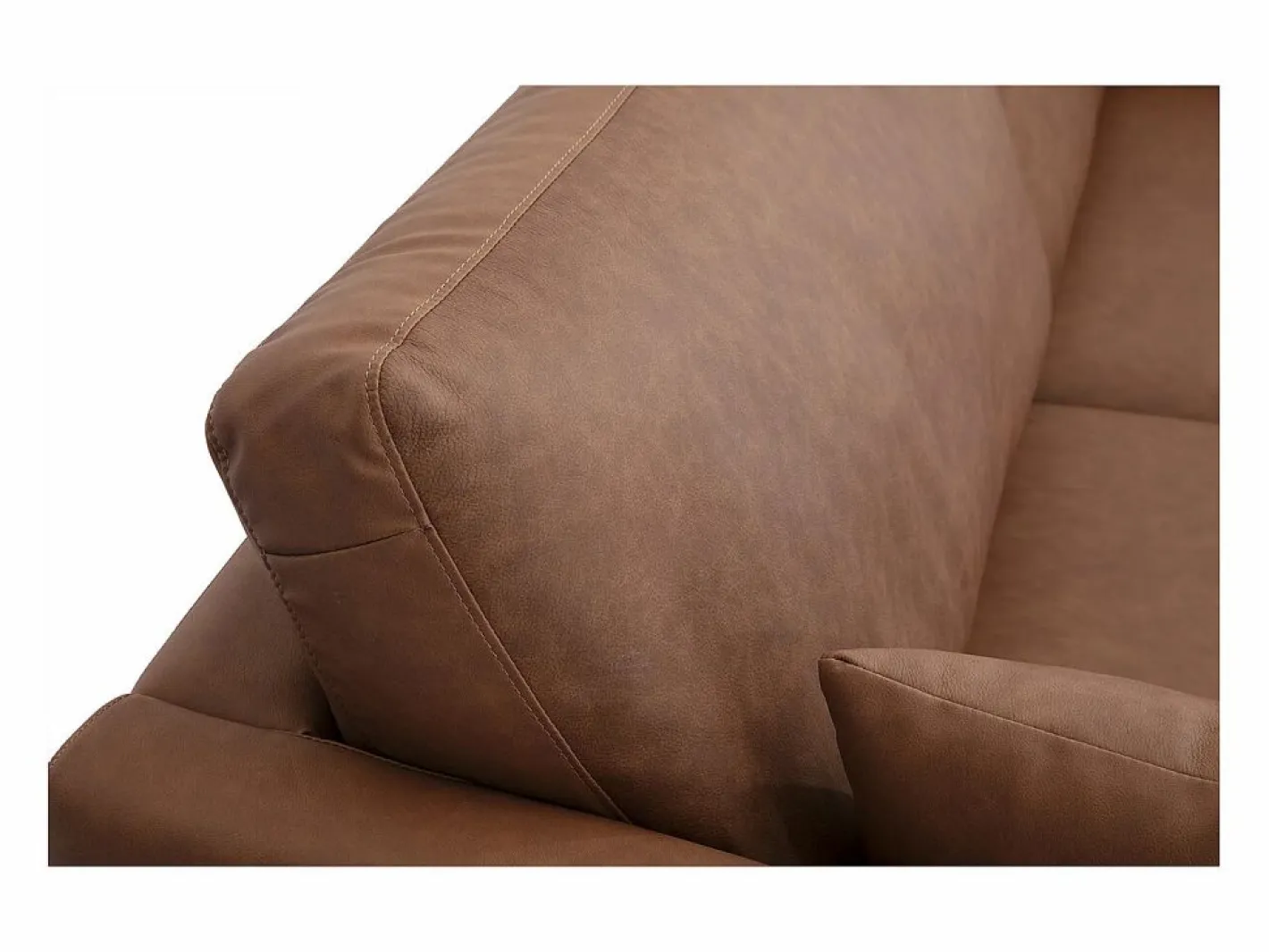 Miliboo Sofá vintage de 3 plazas de cuero marrón y madera oscura DAVEN Marru00f3n Online