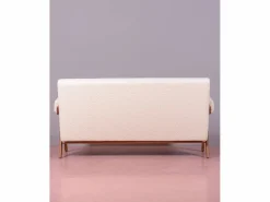 Sofá vintage en madera de teca y tapizado en boucle - Daneu -^Nest Dream Outlet