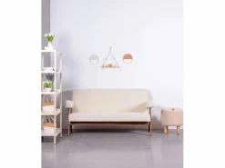 Sofá vintage en madera de teca y tapizado en boucle - Daneu -^Nest Dream Outlet