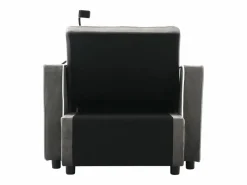 Sofá 83x167x76cm Compacto extensible Ahorra espacio Terciopelo y espuma Con portavasos soporte teléfono oscuro antiguo Gris Online