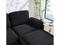 Sofá Modular|Sofá 266x136x82cm moderno multifunción con puf de almacenaje, ideal para salón pana