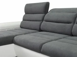 Vente-unique Sofá Xxl|Sofá XXL gris/blanco ángulo izquierdo BOILEAU - Sofá barato