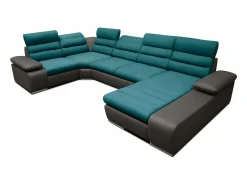 Vente-unique Sofá Xxl|Sofá XXL turquesa y antracita ángulo derecho BOILEAU