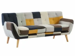 Vente-unique Conjunto Sofá Y Sillón|Sofá y sillón SERTI II de 3 plazas en tejido patchwork