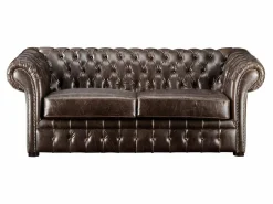 Sofa 3+2+1 plazas chesterfield de piel envejecida CLOTAIRE^Vente-unique Online