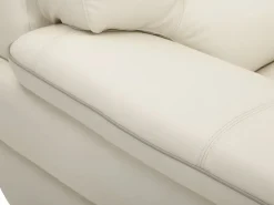 Vente-unique Sofa 3+2+1 plazas de piel color blanco THIBAULT Marfil Best