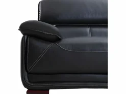 Vente-unique Sofa 2 plazas de piel color MACELO Negro New