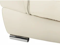 Vente-unique Sofa 3+1 plazas de piel de becerro blanco THIBAULT Marfil Sale