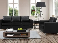 Sofa 3+1 plazas de piel sintetica ACKLEY^Vente-unique Discount