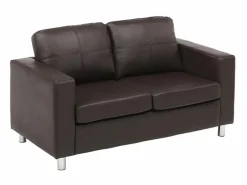 Vente-unique Sofa 2 plazas de piel sintetica color marrón ACKLEY Marru00f3n chocolate Sale