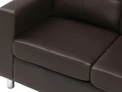Vente-unique Sofa 2 plazas de piel sintetica color marrón ACKLEY Marru00f3n chocolate Sale