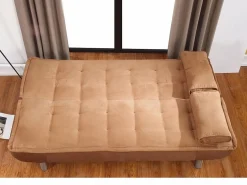 Sofa cama clic-clac microfibra color caramelo MISHAN^Vente-unique Best