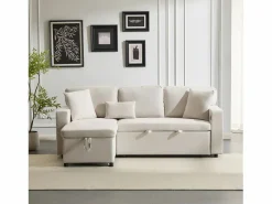 Sofa cama esquina 214x131x87cm estilo moderno con puerto USB y almacenaje tela terciopelo perfecto para salon^ Best