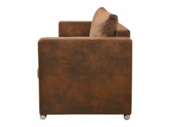 Sofa de 3 plazas 191x73x82 cm piel de ante artificial^Clicnbuy Sale
