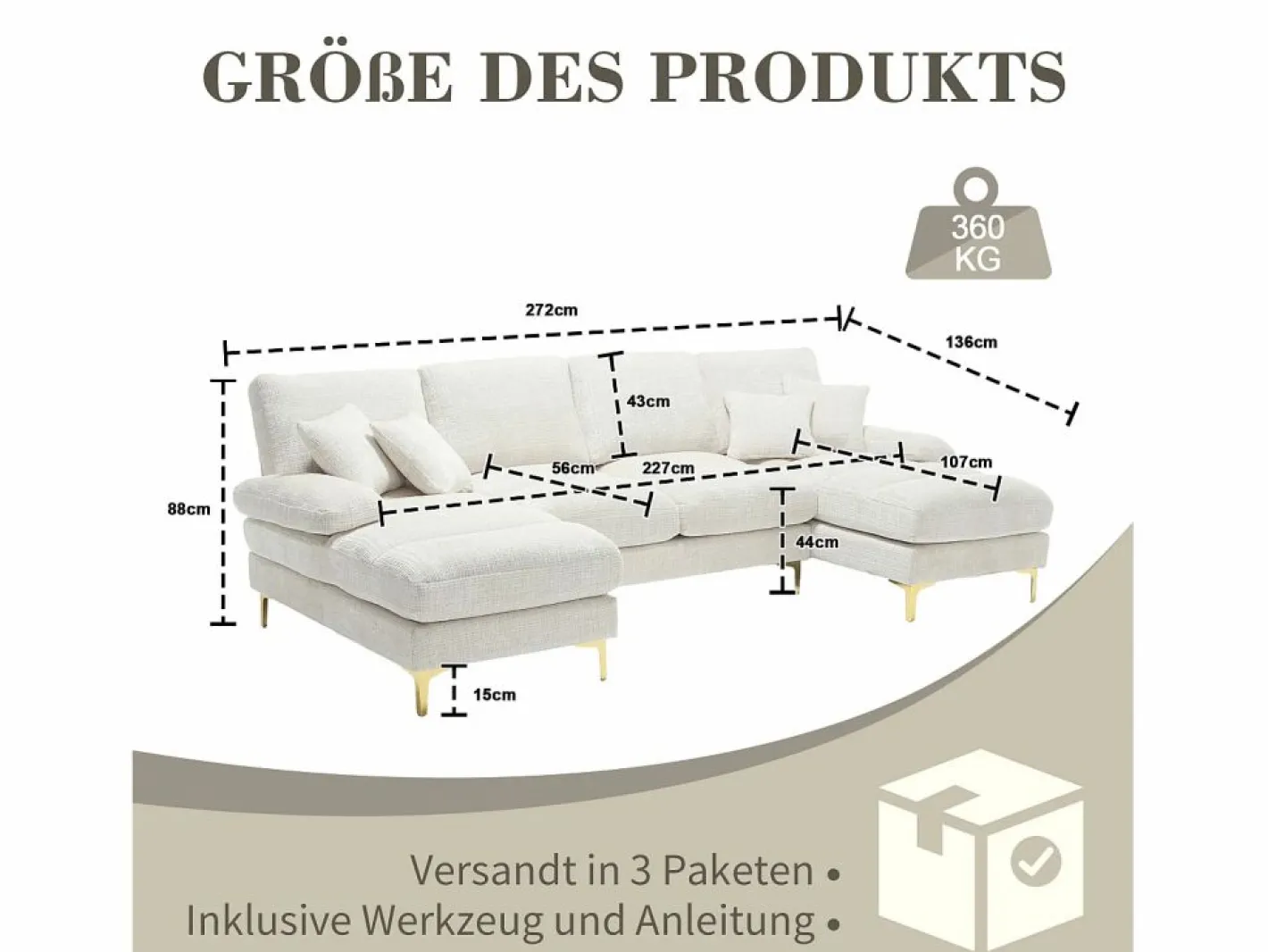 Sofá Modular|Sofa en U grande sofa modular moderno apoyo ergonomico chenilla salon