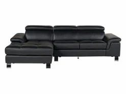 Sofa rinconera de piel negra y angulo izquierdo MISHIMA^Vente-unique Best