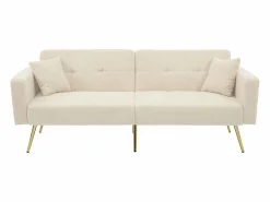 Sofá-cama con función de cama, ángulo ajustable, patas doradas, con cojines y bolsillos de almacenamiento laterales,^KOMHTOM Sale