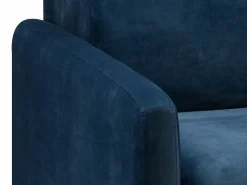 Vente-unique Sofá-cama de apertura exprés terciopelo azul CALIFE Azul oscuro