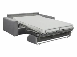 Vente-unique Sofás Y Sillones|Sofá-cama exprés 3 plazas 14 cm terciopelo Gris CALITO