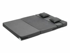 Sofá Vintage|Sofá-Cama Plegable SucceBuy, 3 en 1 con 2 Almohadas, Gris Oscuro, Queen