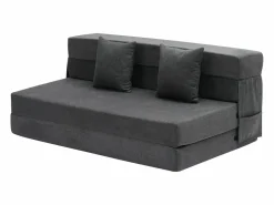 Sofá Vintage|Sofá-Cama Plegable SucceBuy, 3 en 1 con 2 Almohadas, Gris Oscuro, Queen